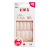 Unhas Postiças Kiss New York Salon Naturals Tamanho Quadrado Longo Ksno4br Com 28 Unidades