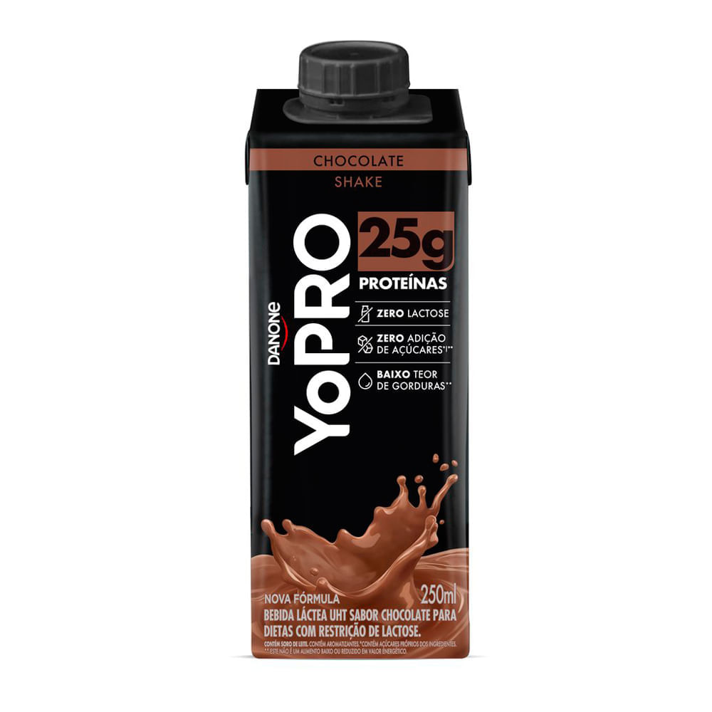 Bebida Láctea Uht Yopro Shake Sabor Chocolate 25g De Proteína 250ml