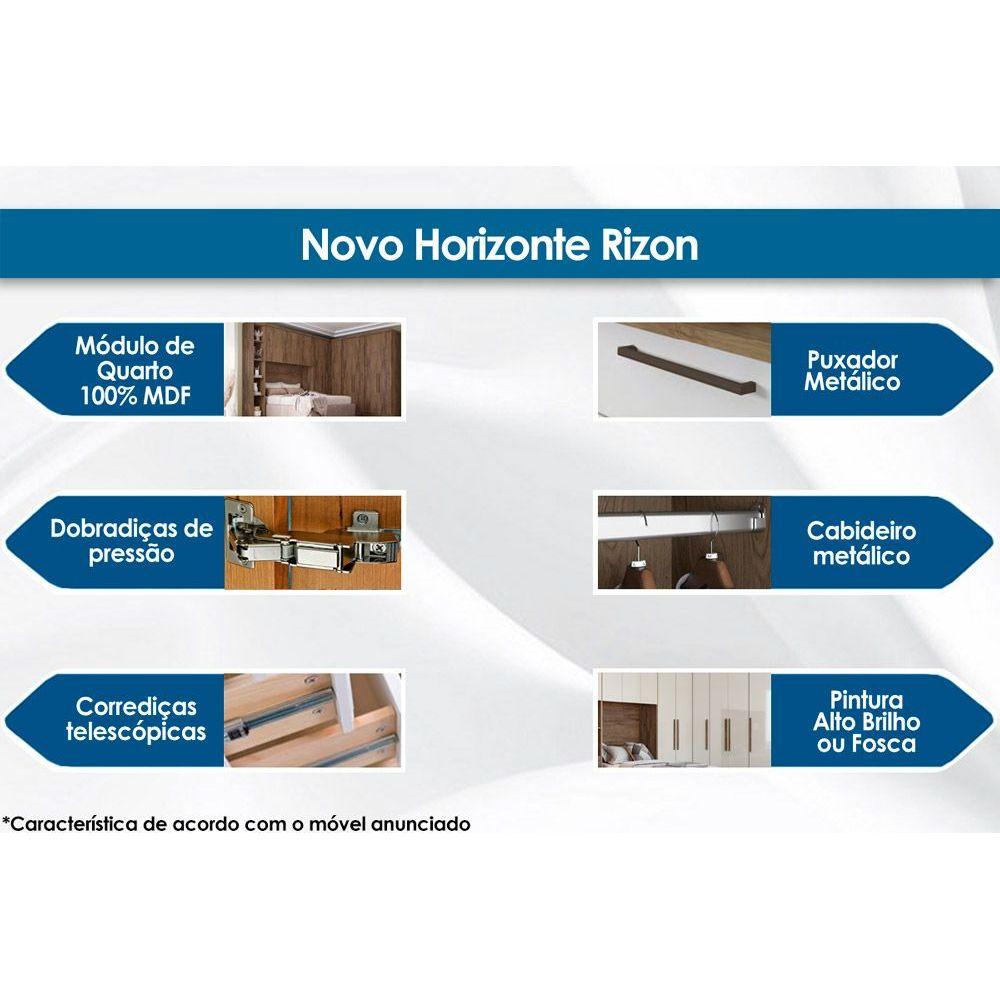 Guarda Roupa Modulado Rizon C 6 Portas E 4 Gavetas Cor Branco Novo