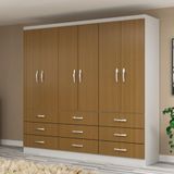 Guarda Roupa Casal 6 Portas 9 Gavetas Bergamo Evidência