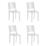 Conjunto 4 Cadeiras em Polipropileno Hydra Plus Cristal UZ Kappesberg Branco