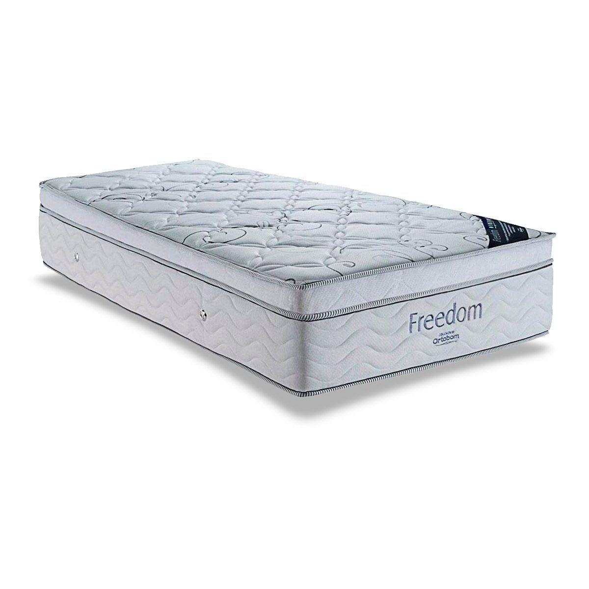 Colchao Solteiro Espuma Visco Molas Ensacadas Superpocket Freedom Ortopillow 78x188x32 Ortobom