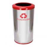 Lixeira Em Aço Inox Com Aro Pintado 22l