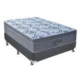 Cama Box Casal Colchao Molas Masterpocket Ensacadas Probel Perfil Springs Base Crc Suede Cinza 138x188