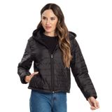 Jaqueta Puffer Feminina Capuz Matelassê Endless Preto P