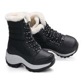 Mulheres Impermeáveis Botas De Neve De Pelúcia Sapatos Quentes 42