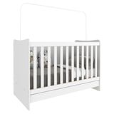 Berço 4 Em 1 Para Colchão 60 X 130 Cm Multimóveis Evolution Vira Escrivaninha Fg0541pn Branco
