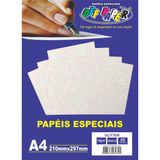 Papel A4 Glitter Branco 180G.