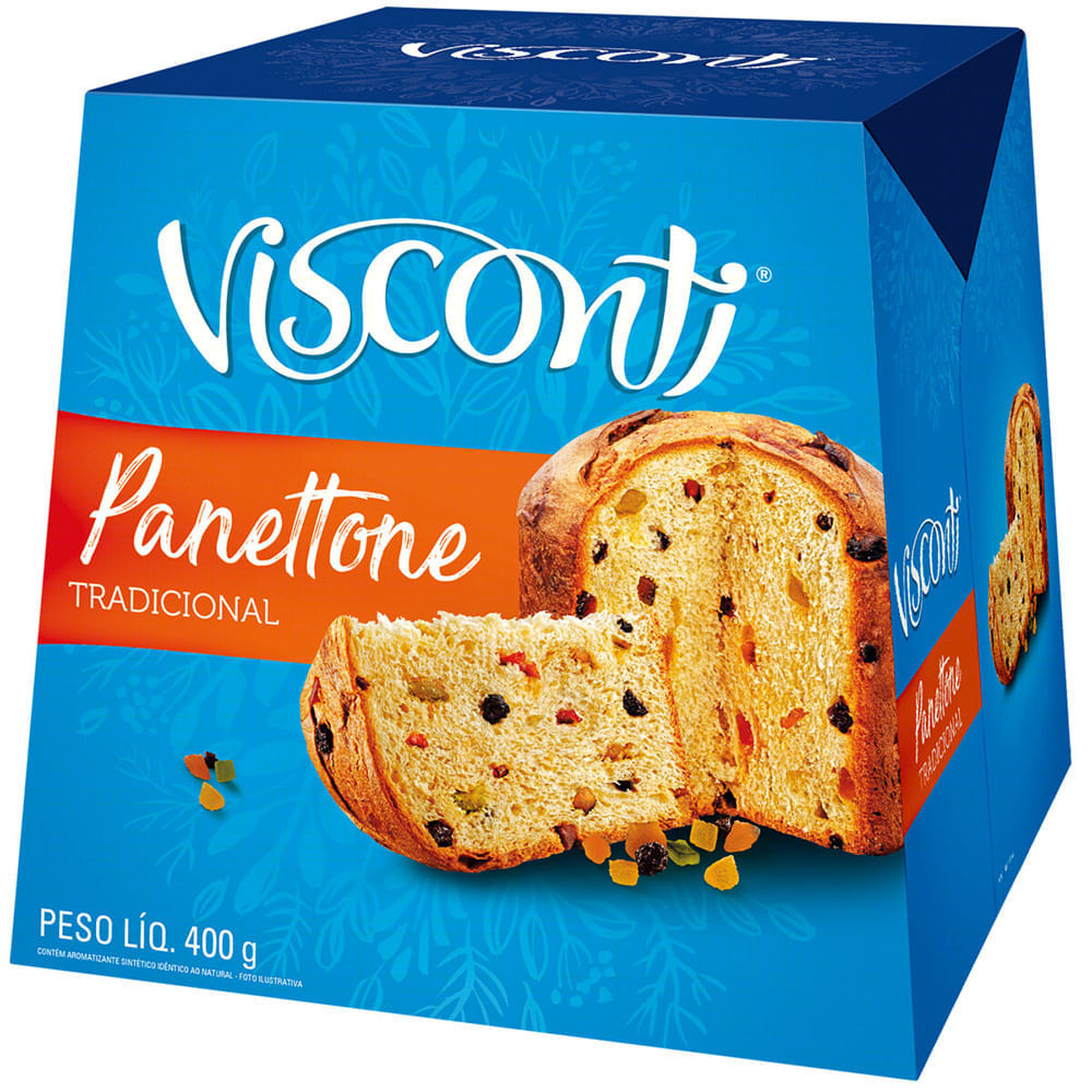 Panettone Visconti Tradicional Frutas Cristalizadas Com 400g