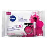 Lenços De Limpeza Demaquilantes 3 Em 1 Nivea Rosa Ação Hidratante 25 Unidades