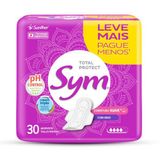 Absorvente Sym Total Protect Cobertura Suave Com Abas 30 Unidades Leve Mais Por Menos