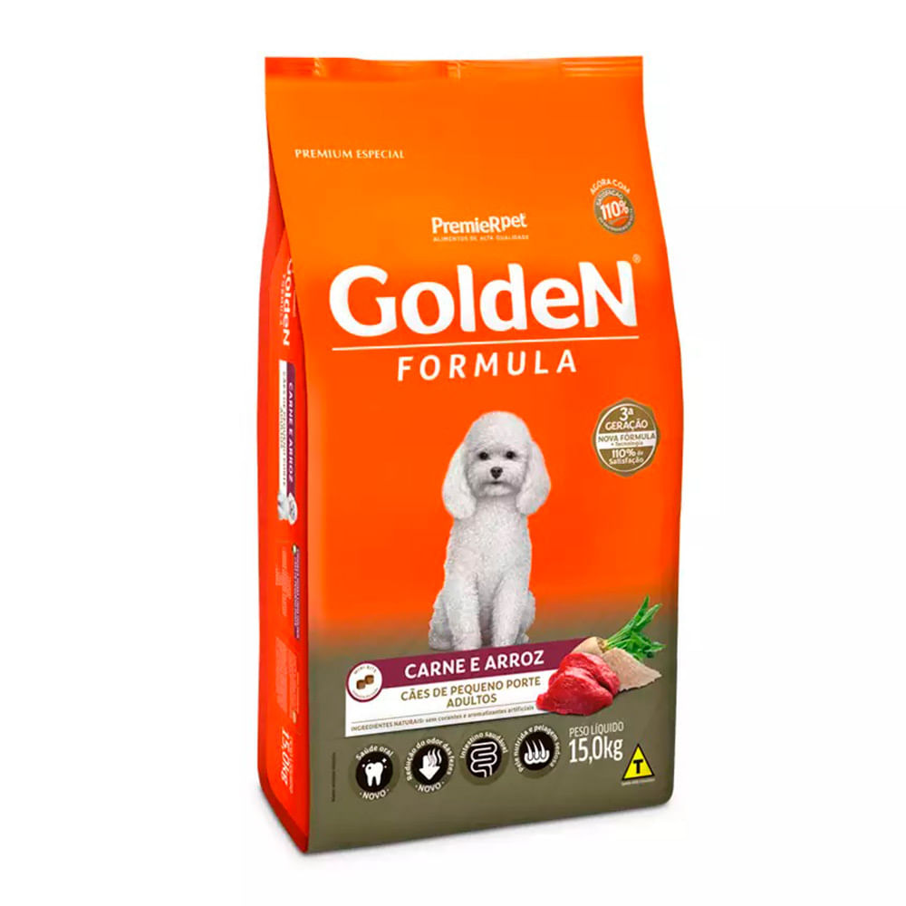 Ração Premier Golden Fórmula Mini Bits Para Cães Adultos Carne E Arroz 15kg