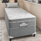 Conjunto Solteiro 088x188x58 Molas Cinza/branco Potenza Portobel