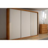 Guarda Roupa Casal 3 Portas De Correr E 6 Gavetas Paradizzo Gold Cumaru Fendi Novo Horizonte