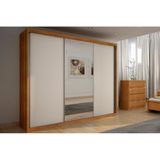Guarda Roupa Casal 3 Portas De Correr E 6 Gavetas C Espelho Paradizzo Gold Cumaru Fendi Novo Horizonte