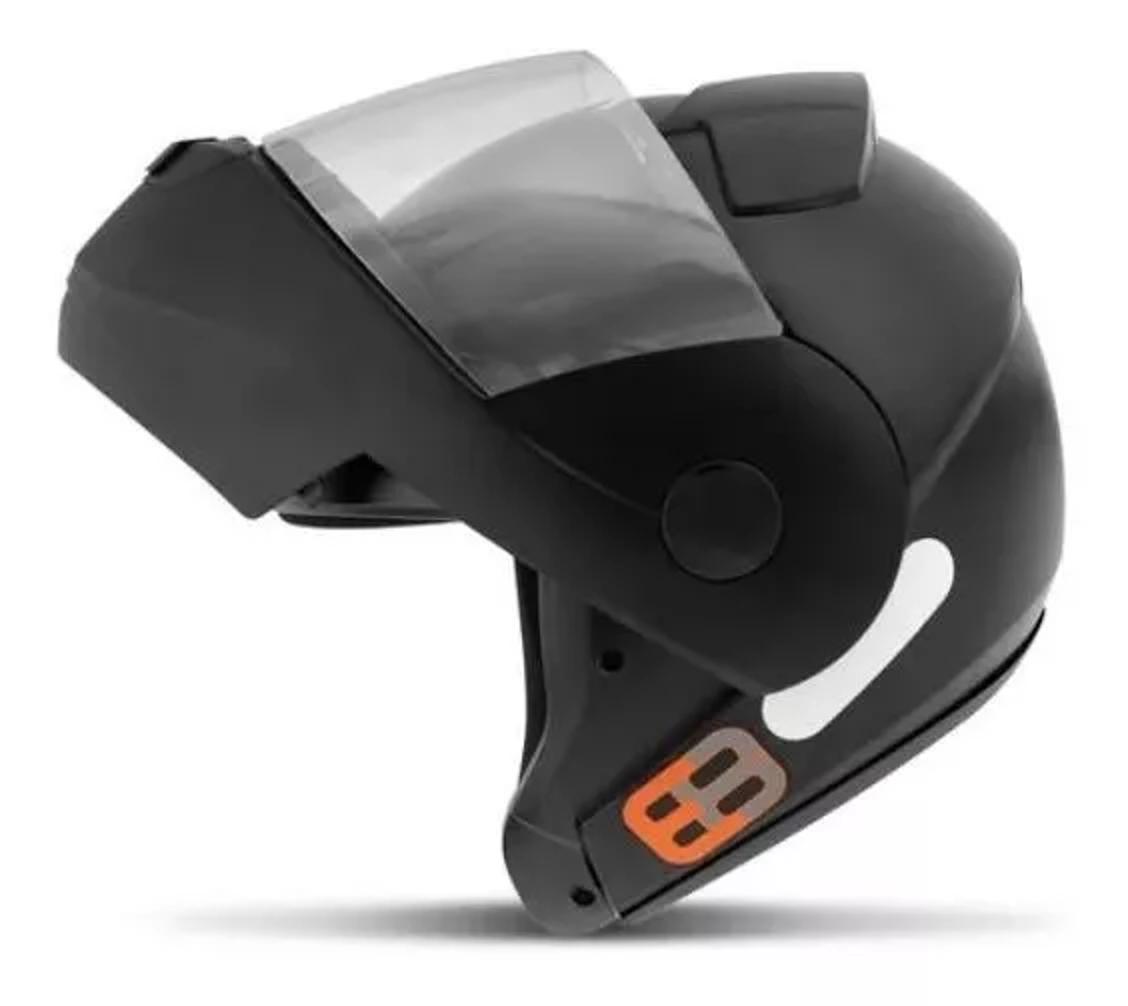 Capacete Articulado Ebf E8 Escamoteável Robocop Motoboy Moto - Preto Fosco - 60