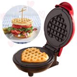 Máquina De Waffle Elétrica Para Waffles Com Formato De Coração E Redondos