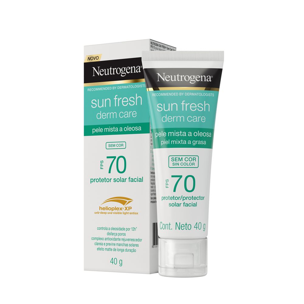 Protetor Solar Facial Neutrogena Fps70 Sun Fresh Derm Care Sem Cor 40g