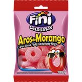 Bala Fini Gelatina Aros Morango 100g