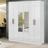 Guarda Roupa Casal Espelho 6 Portas 2 Gavetas Genebra Maxel