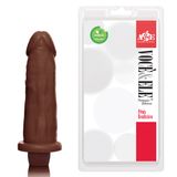 Pênis Realístico Com Vibrador Na Cor Marrom - Adão E Eva