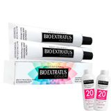 Kit 2 Tinturas Bio Extratus Color Intensificador De Vermelho 0.6 + 2 Ox 20 Volumes 90ml