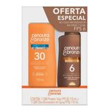 Kit Cenoura &amp; Bronze Protetor Solar Fps 30 Loção 110ml E Óleo Bronzeador Fps 6 Spray 110ml