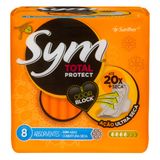 Absorvente Sym Total Protect Ação Ultra Seca Cobertura Seca Com Abas 8 Unidades