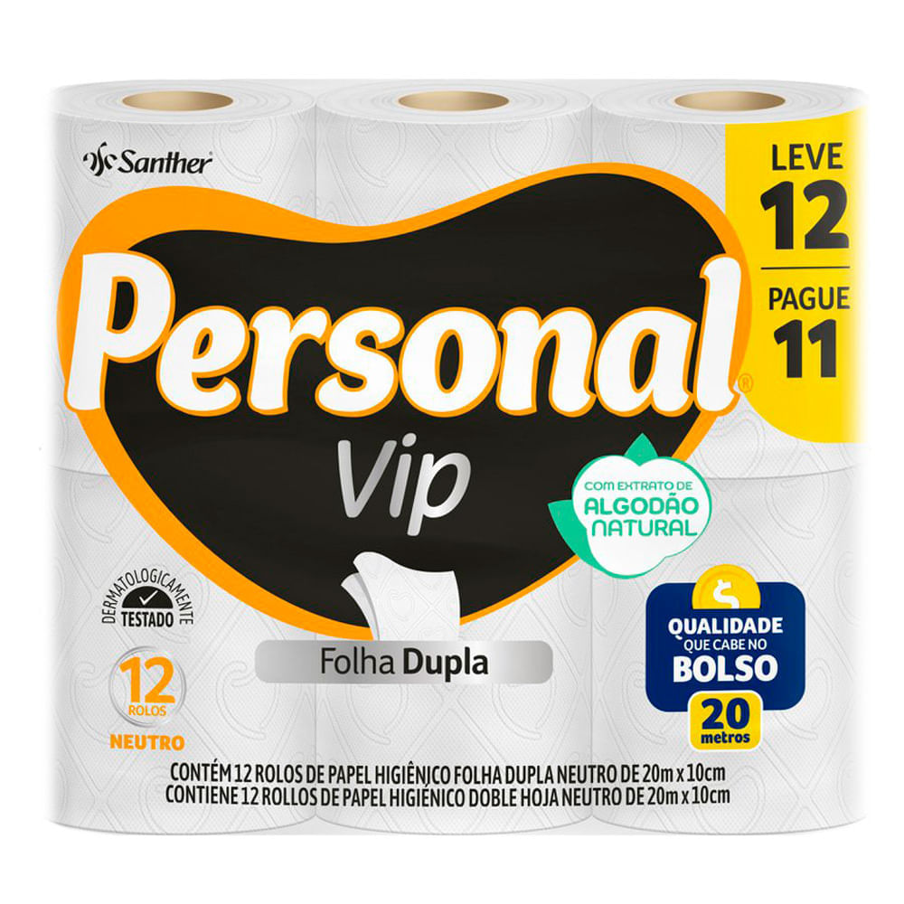 Papel Higiênico Personal Vip Neutro Folha Dupla Leve 12 Pague 11 Unidades é boa?