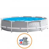 Piscina Intex 4.485 Litros Estrutural Prism Cinza Com Bomba Filtrante 110v