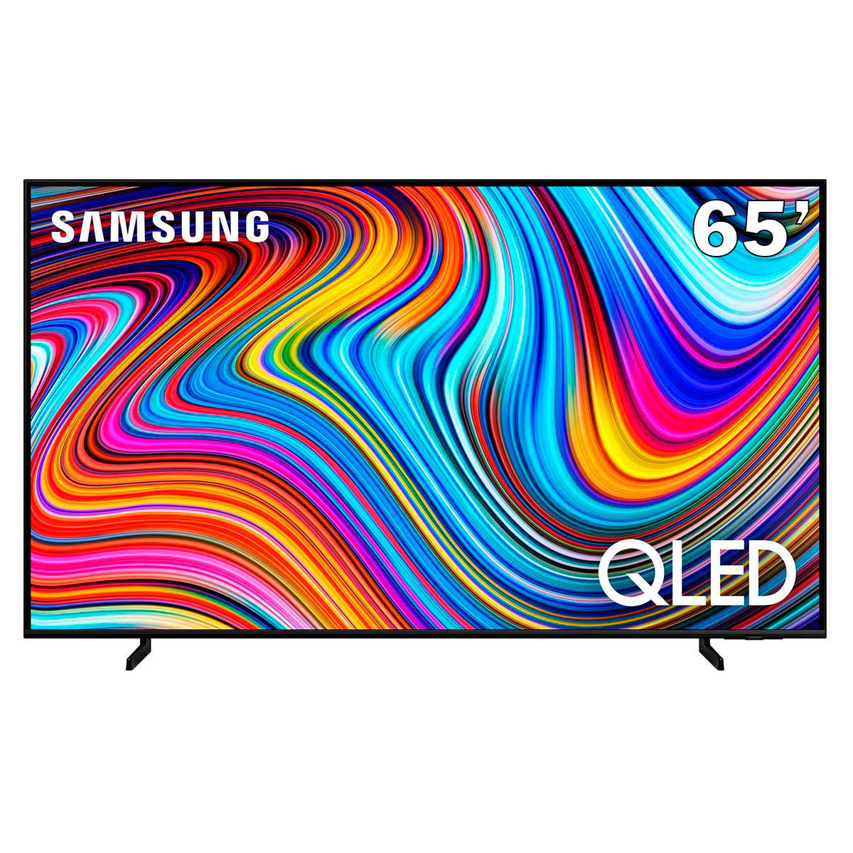 Samsung Smart TV 65 polegadas QLED 4K 65Q60C 2023 Modo Game Design AirSlim Visual livre de cabos Alexa built in