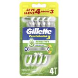 Aparelho De Barbear Gillette Prestobarba3 Sensitive 4 Unidades