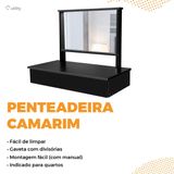 Penteadeira Camarim Suspensa Com Espelho 1 Gaveta Quarto