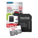 Cartão Micro Sd Sandisk Ultra 64gb 80mb/s Com Adaptador Sd