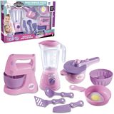 Kit Cozinha Infantil Com Batedeira + Liquidificador +9 Pecas