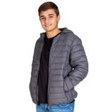 Jaqueta Puffer Masculina Com Capuz Sea Surf Cinza Gg