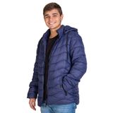 Jaqueta Puffer Masculina Com Capuz Sea Surf Azul G