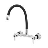 Torneira Misturador Gourmet Preto Flexível Cozinha Parede