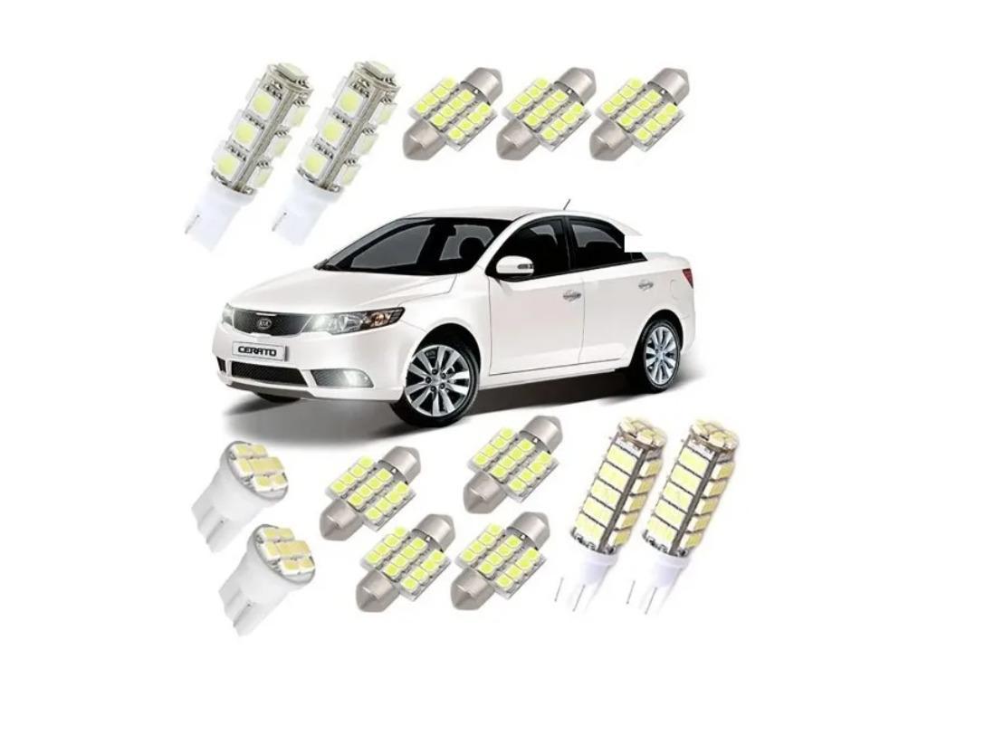 Led Pingo E Kia Cerato Farolete Placa Teto Ré Kit