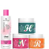 Kit Cronograma Capilar Dolce Rosa Com Shampoo E Mascaras