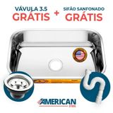 Cuba Pia N 2 Gold 304 Cozinha Inox American Steel 56x34x17