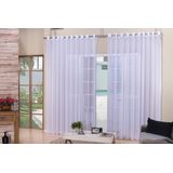 Cortina Para Sala Quarto Grande Voal Liso Branca 6,00x2,50