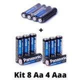 Pilha Aa 8 Un + Aaa 4 Un Panasonic Comum