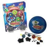 Batalha Beyblade Kit Com 4 Peões Mini Arena Azul Ou Vermelha