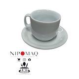 Xícara Com Pires De Chá Porcelana Branco Segunda Linha