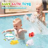 Brinquedos De Banho Patos Fofos Banheira De Bebê Wind Up Toys - 3 Pack Sw