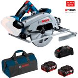 Serra Circular 7.1/4 Pol 18v Biturbo Brushless Gks 18v-68 Gc 2 Baterias 2,0ah, Carregador Bivolt E Bosch