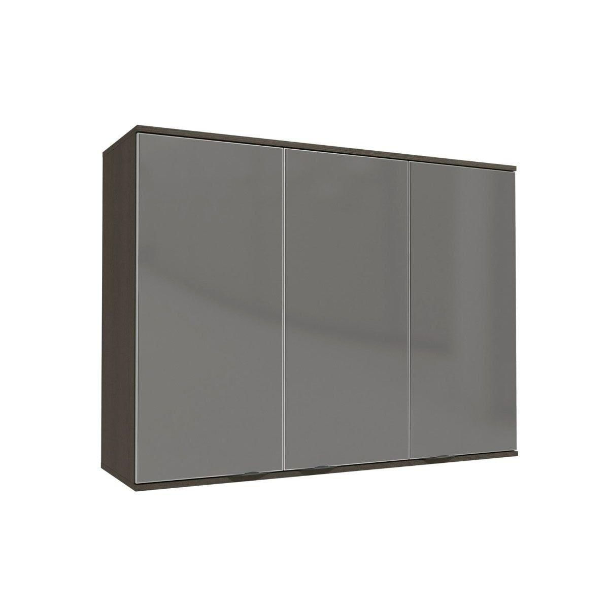 Armario De Cozinha Modulado Nox H787 3 Portas C Vidro Onix Steel Inox Kappesberg