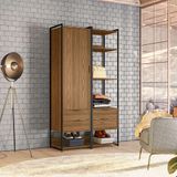 Guarda-roupa Closet Mital 1 Pt 4 Gv Conhaque E Preto