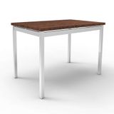 Mesa De Jantar Quadrada Riviera Cromada E Castanho 90 Cm